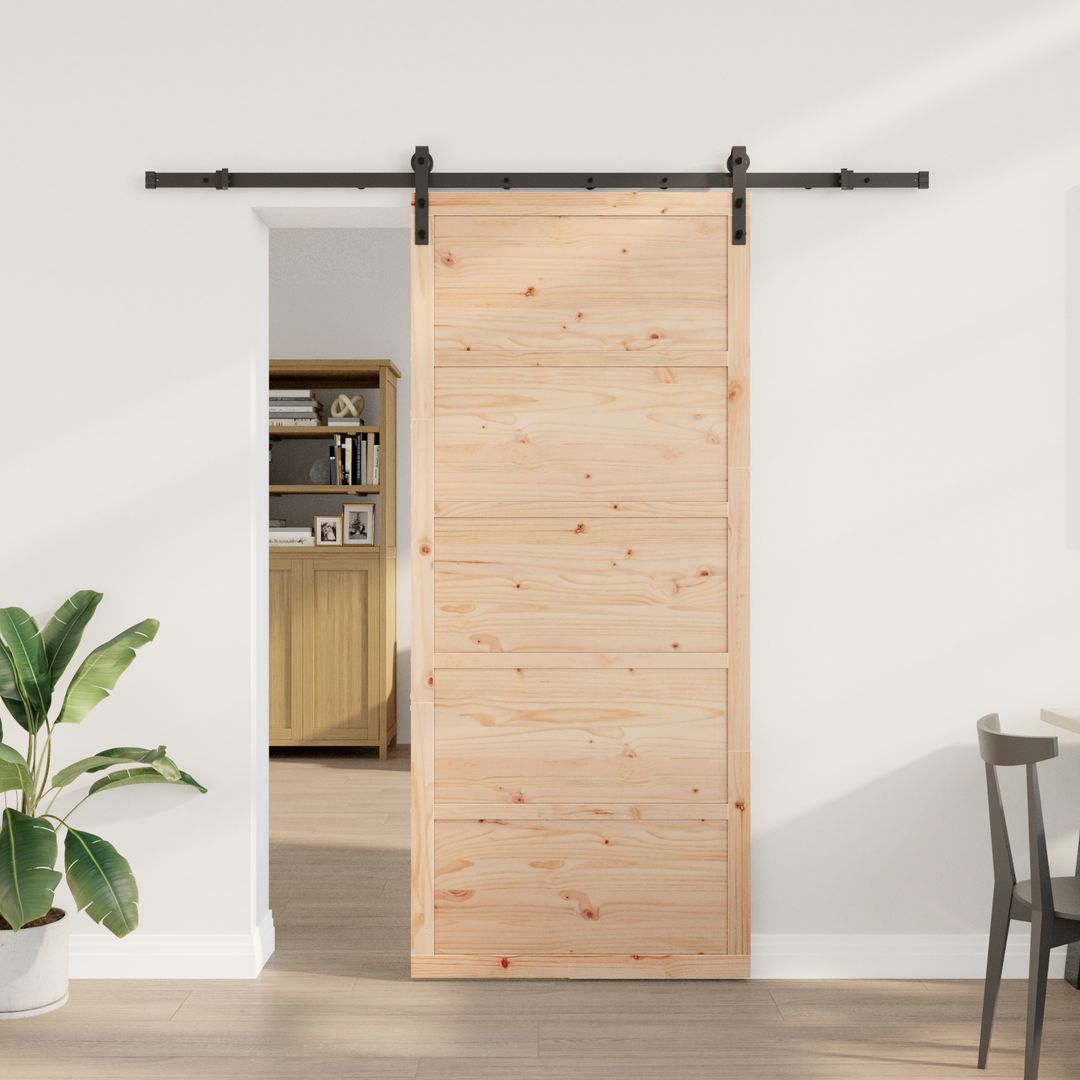 Skydedør Naturfarvet 90 x 208 cm Massivt fyrretræ