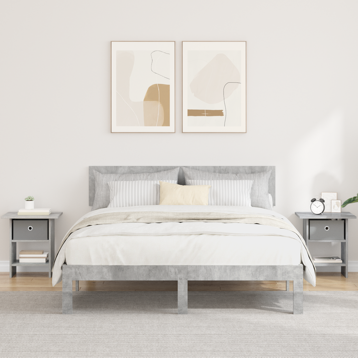 Sengebord 2 pcs Beton Grå 41 x 40 x 45 cm Konstrueret træ