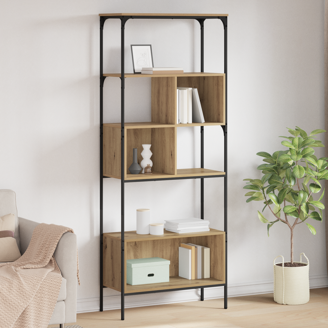 Bogreol Artisan Egetræ 76 x 33 x 188,5 cm Konstrueret træ
