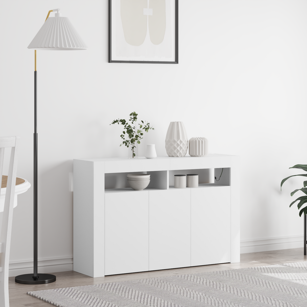 Sideboard Hvid 116 x 30 x 75 cm Konstrueret træ