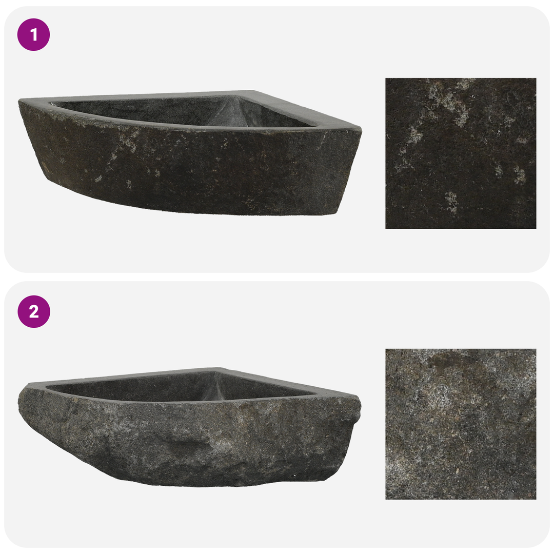 Vask Grå (30-37) x (30-37) x 12 cm Flodsten