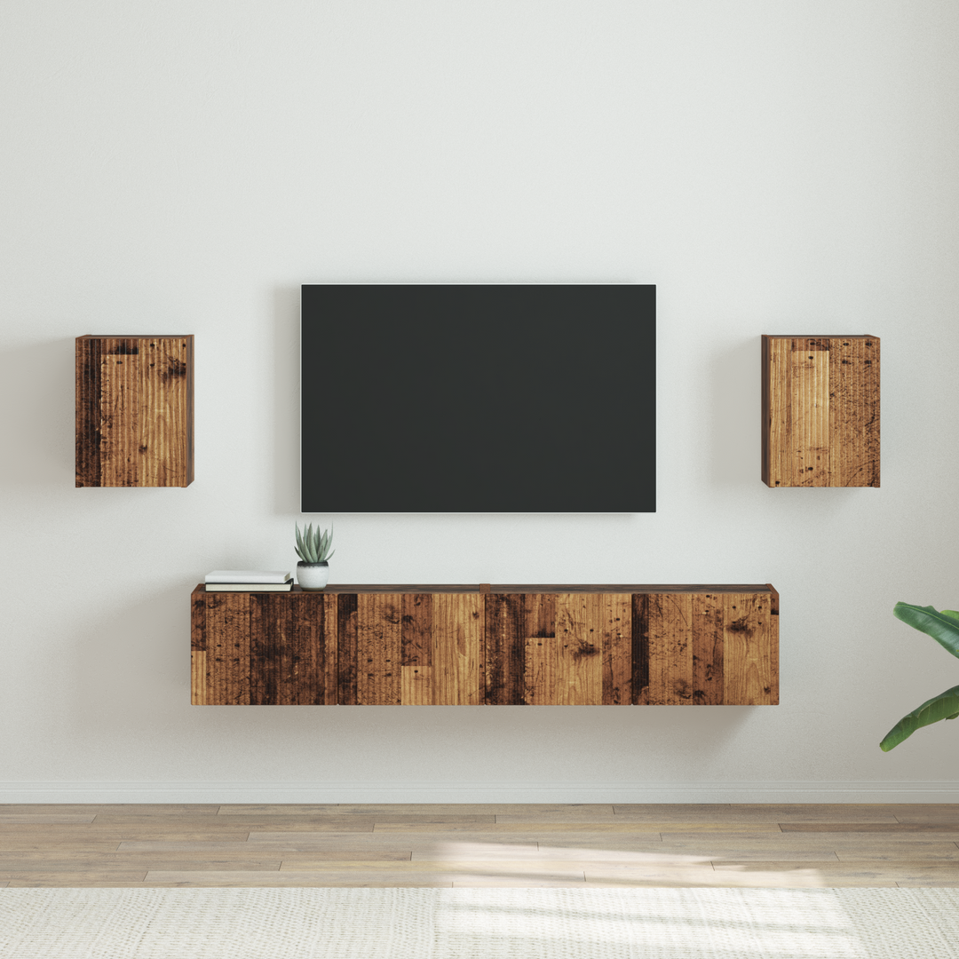 TV vægskab 2 pcs Gammelt træ 30 x 31 x 40 cm Konstrueret træ