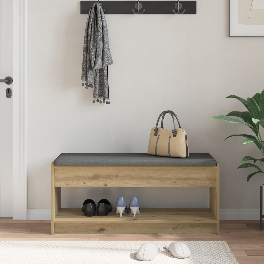 Hallbænk Artisan Eg 103 x 38 x 45 cm Kunstigt træ og stof