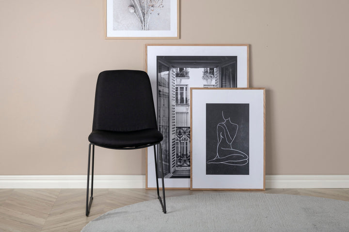 Venture Home Muce Dining Chair - Black Legs - Black Fabric
