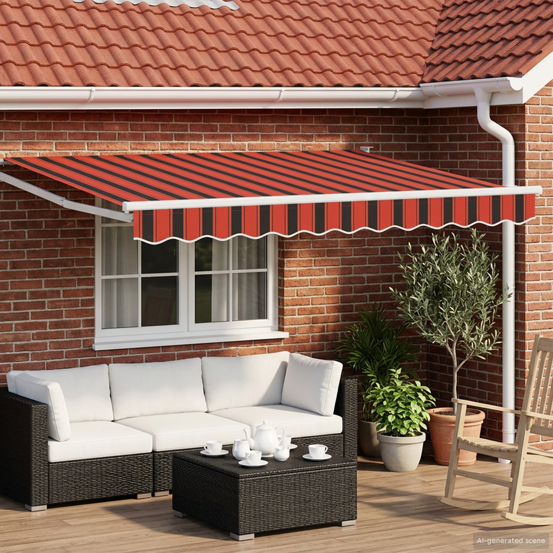 Udtrækkelig markise Orange, Sort og Gul 3,5 x 2 m