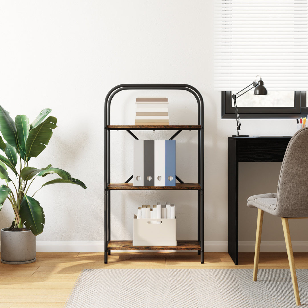 Bogreol Røget eg 60 x 30 x 109 cm Konstrueret træ