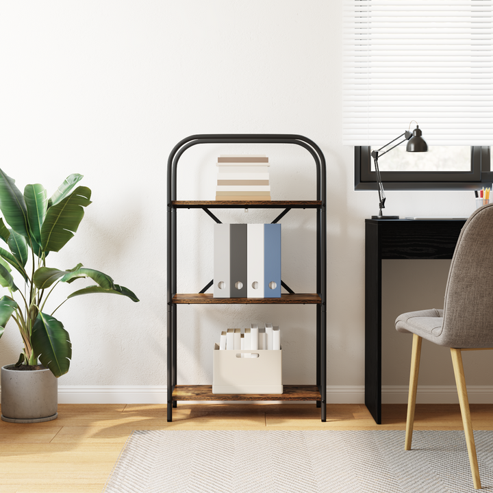 Bogreol Røget eg 60 x 30 x 109 cm Konstrueret træ