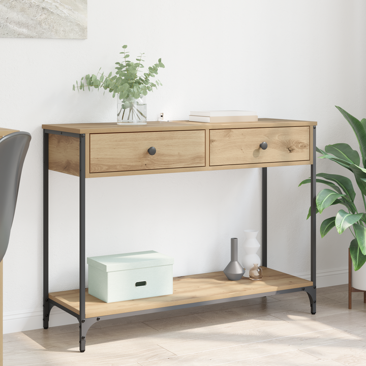 Konsolbord Artisan Egetræ 100 x 34,5 x 75 cm Konstrueret træ
