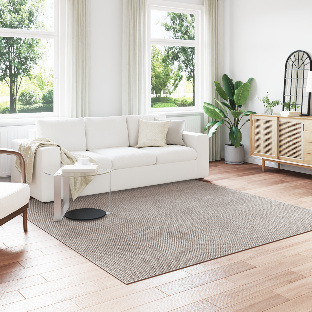 Områdetæpper LUGO Creme og Taupe 240 x 240 cm Polyester
