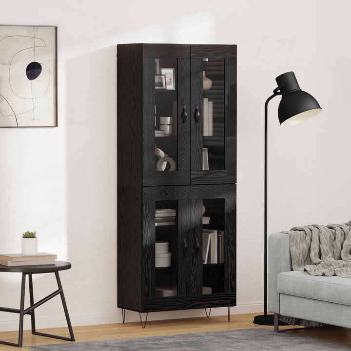 Highboard Sort eg 69,5 x 34 x 180 cm Konstrueret træ