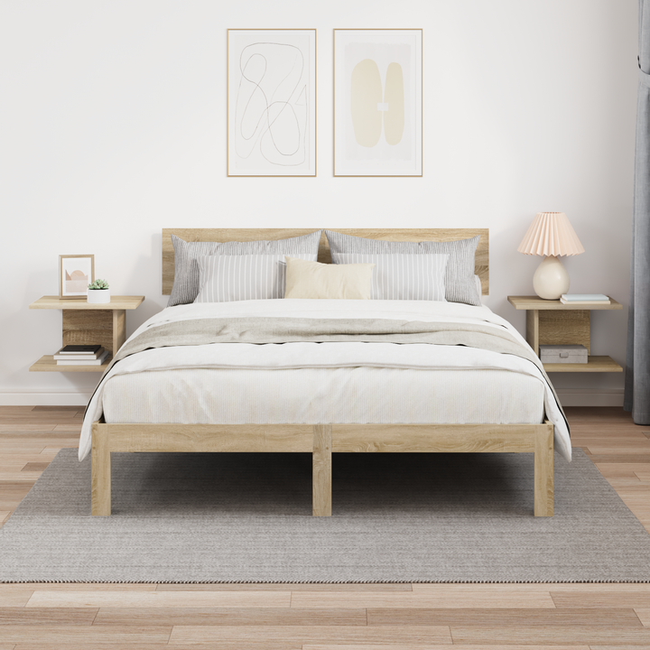 Sengebord 2 pcs Sonoma eg 40 x 30 x 25 cm Konstrueret træ