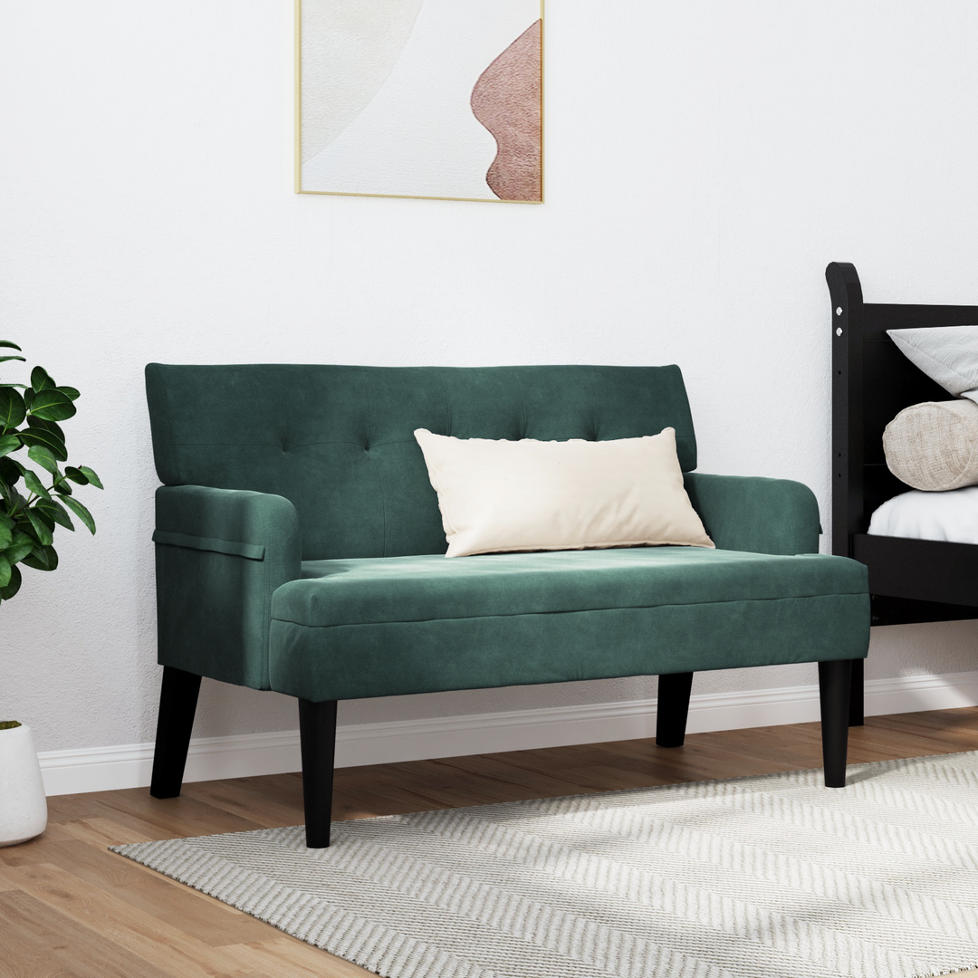 Chesterfield bænk Mørkegrøn 112 x 65,5 x 75 cm Fløjl
