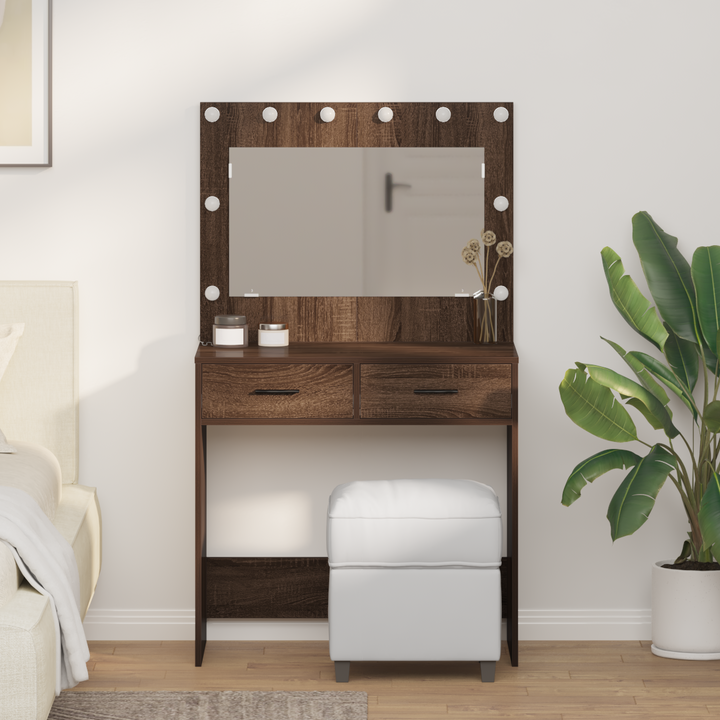 Klædeskab med skuffe Brun eg 78,5 x 41 x 135 cm Konstrueret træ