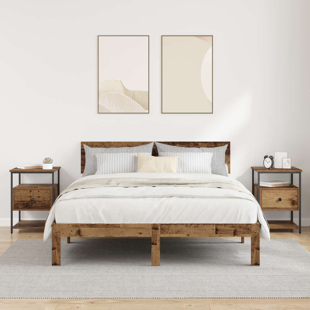 Natskab 2 pcs Gammelt træ 40 x 42 x 56 cm Konstrueret træ