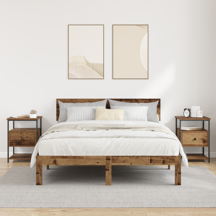 Natskab 2 pcs Gammelt træ 40 x 42 x 56 cm Konstrueret træ