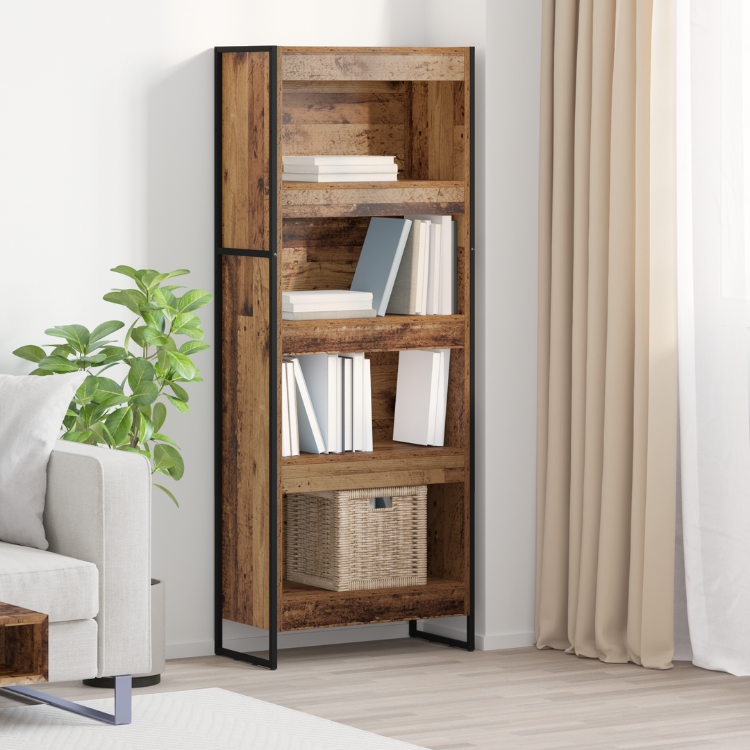 Bogskab Gammelt træ 60 x 30 x 155 cm Konstrueret træ