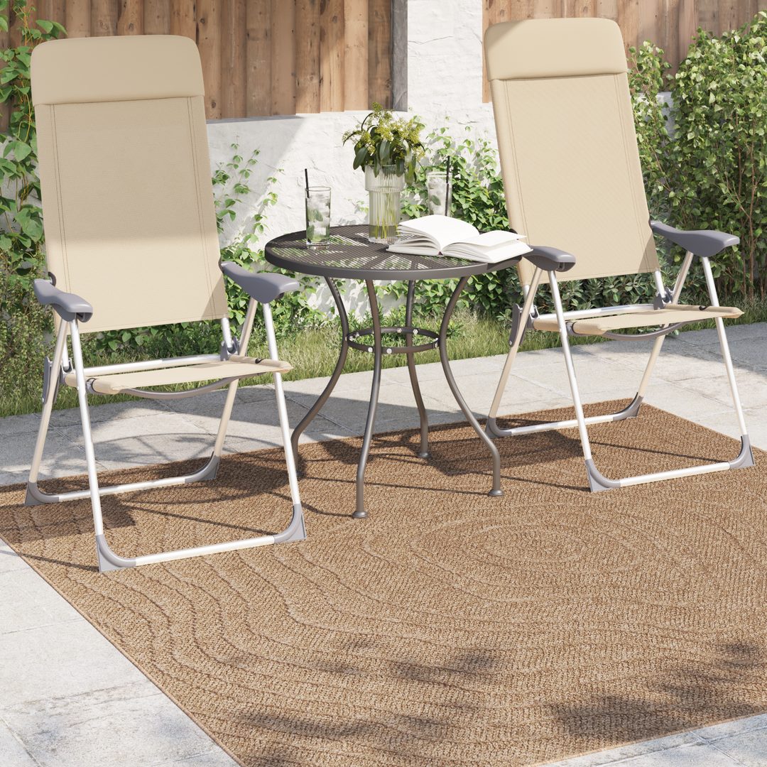Områdetæpper Moiré AGIRA Naturfarvet 120 x 120 cm Polyester