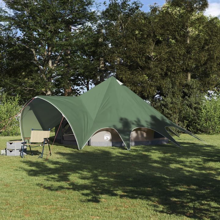 Teepee Telt til 5 Personer Grøn og Grå 415 x 415 x 247 cm