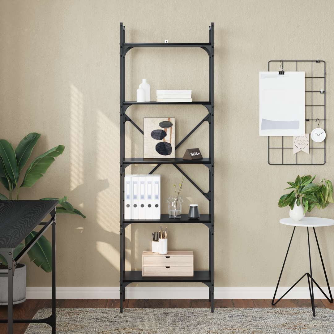Bogreol Sort eg 56 x 32 x 174 cm Konstrueret træ