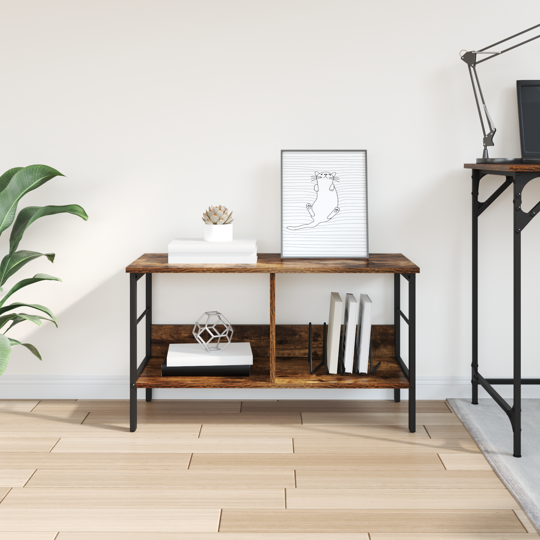 Bogreol Røget eg 82 x 32 x 47 cm Konstrueret træ