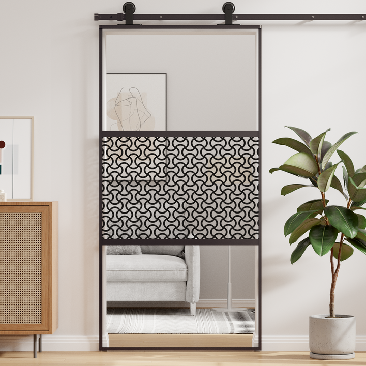Glasdør Fretwork Sort 102,5 x 2 x 205 cm Aluminium