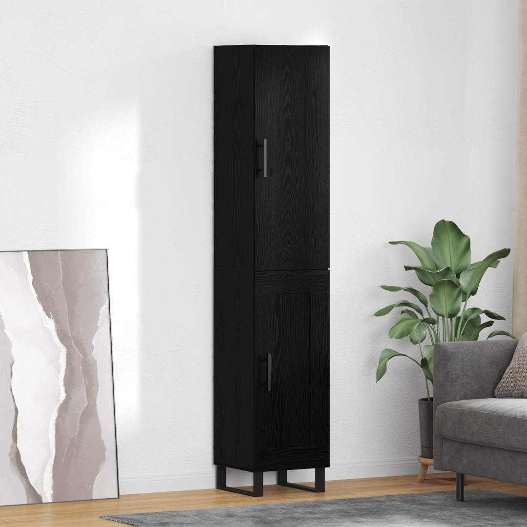Highboard Sort eg 34,5 x 34 x 180 cm Konstrueret træ