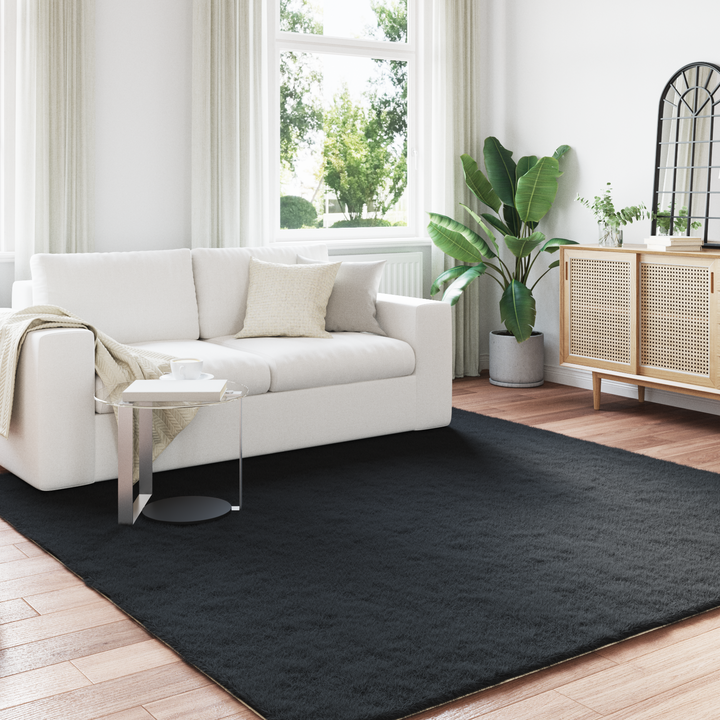 Skridsikker tæppe af kunstig kaninpels OLITE Sort 240 x 240 cm