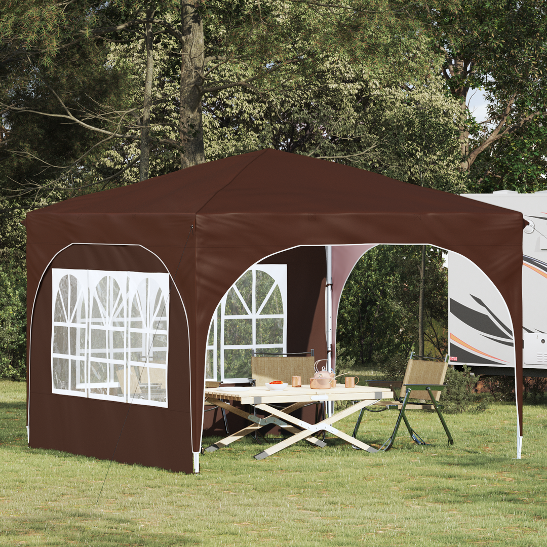 Pop-up Festtelt 290 x 290 x 245 cm Brun