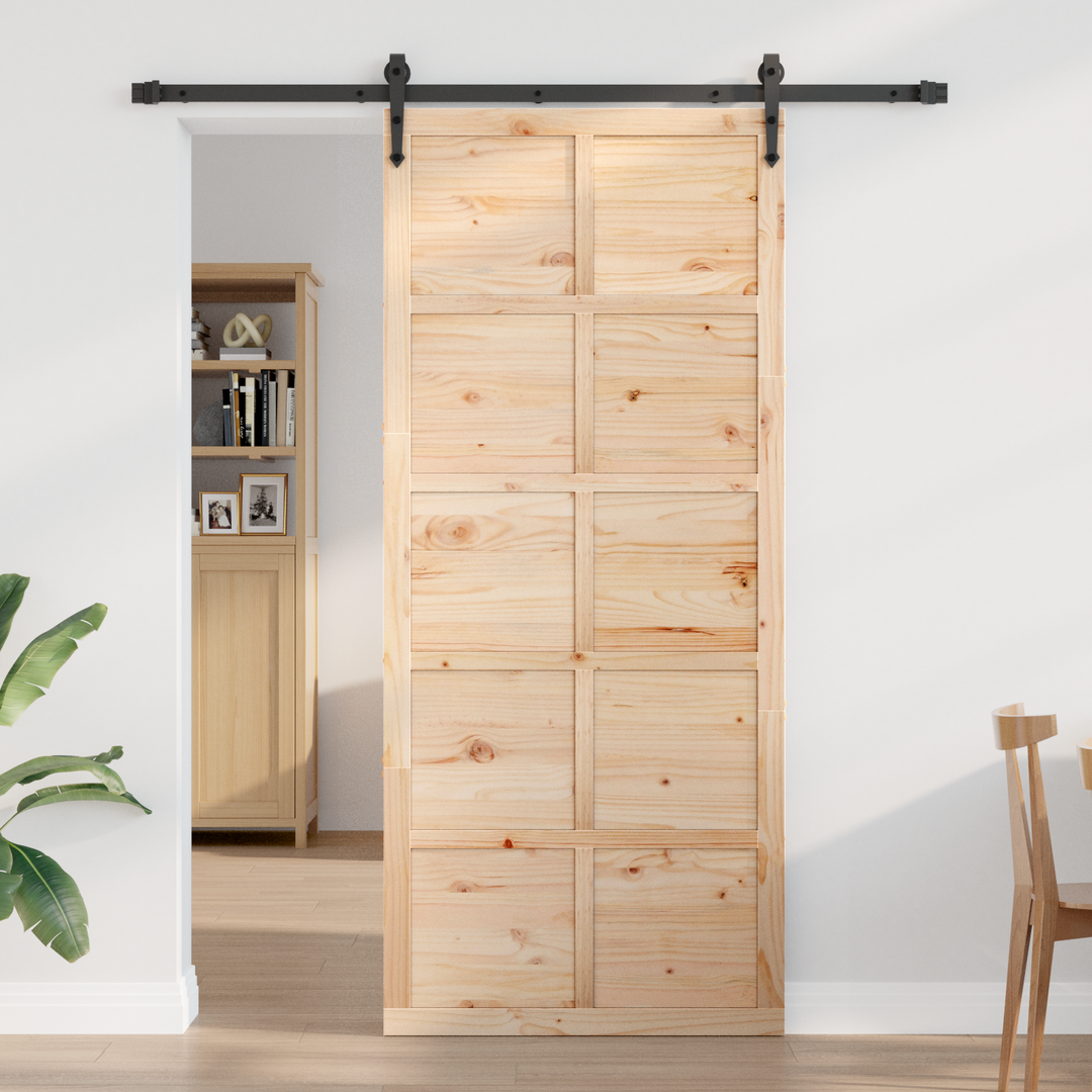Ladedør Naturfarvet 80 x 2,5 x 208 cm Massivt fyrretræ