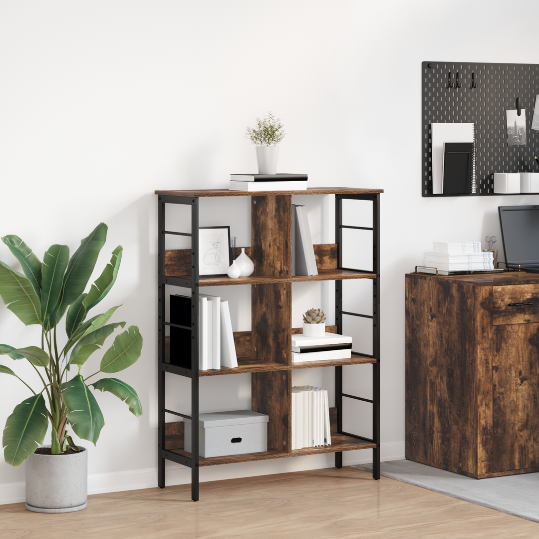 Bogreol Røget eg 82 x 32 x 112 cm Konstrueret træ