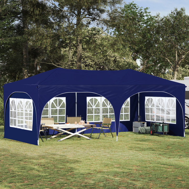 Pop-up Festtelt 575 x 288 x 245 cm Blå Oxford stof