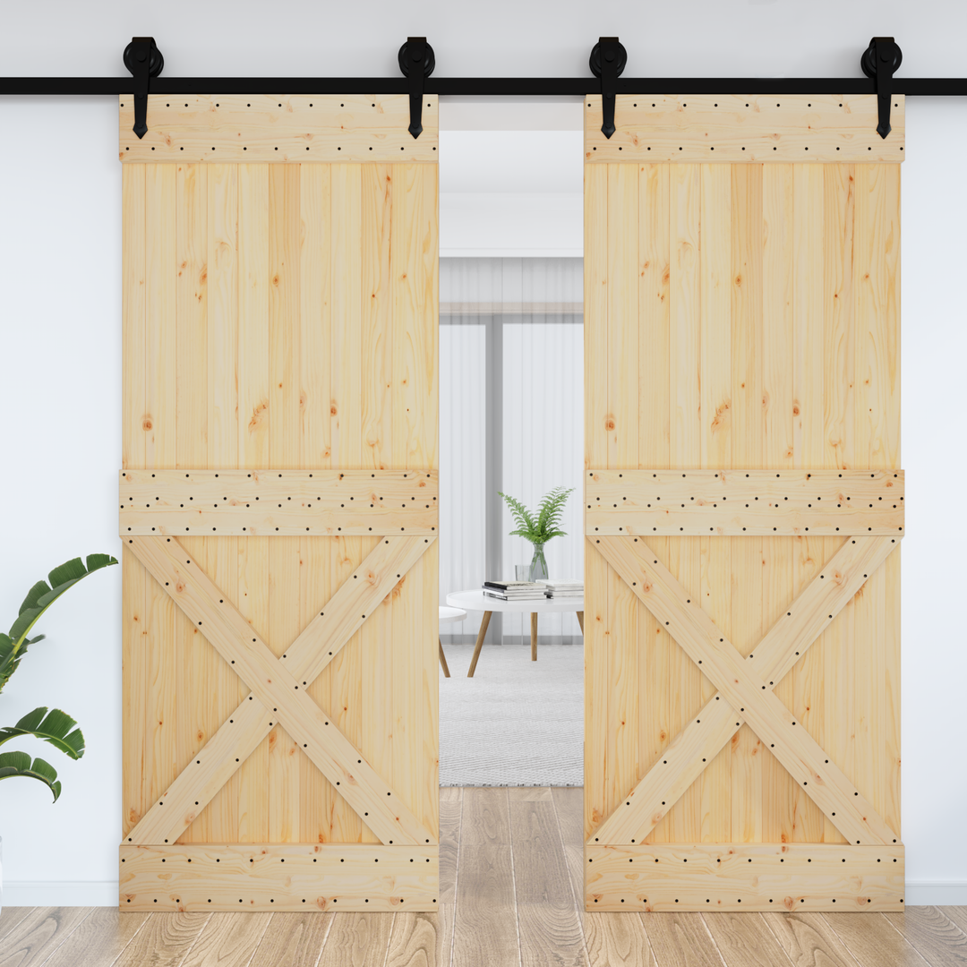 Dør NARVIK Naturfarvet 90 x 210 cm Massivt Fyrretræ