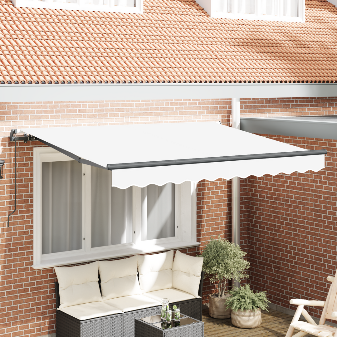 Utrækkelig Markise Hvid 250 x 200 cm Stof