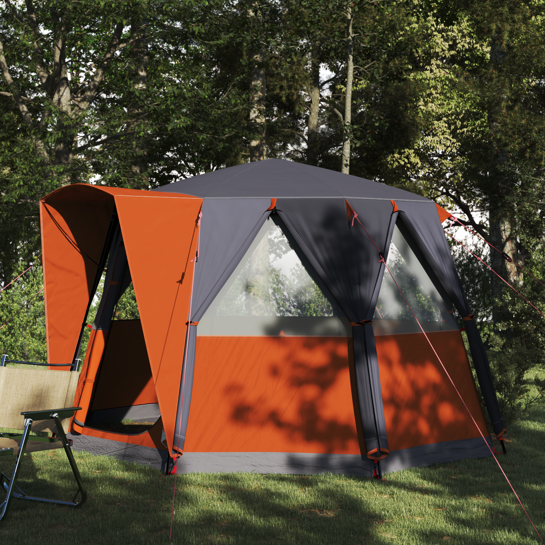 Camping telt til 3 personer Grå og orange 320 x 320 x 203 cm