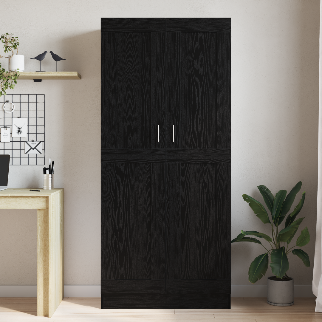Bogskab Sort eg 82,5 x 30,5 x 185 cm Konstrueret træ