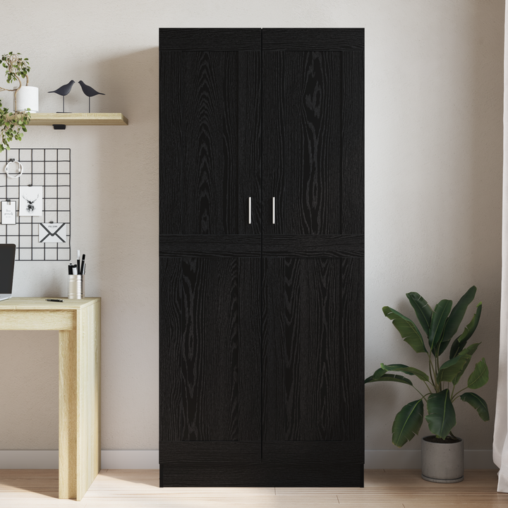 Bogskab Sort eg 82,5 x 30,5 x 185 cm Konstrueret træ