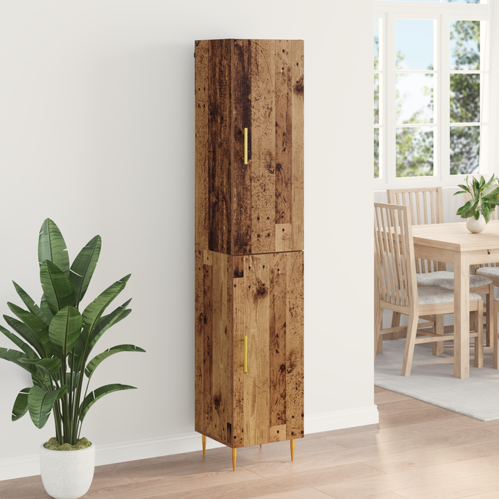 Highboard 2 pcs Gammelt træ Konstrueret træ