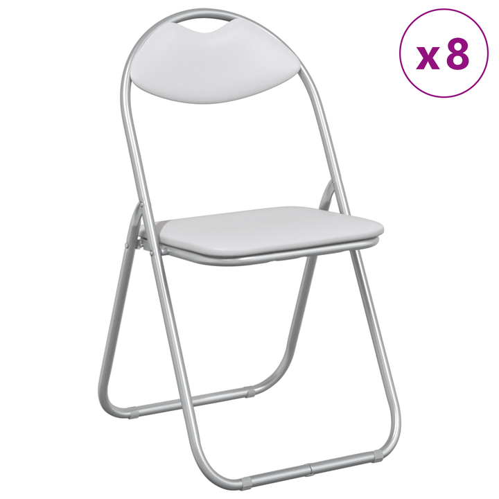 Sammenklappelig stol 8 pcs Hvid og Grå 48 x 43,5 x 81 cm