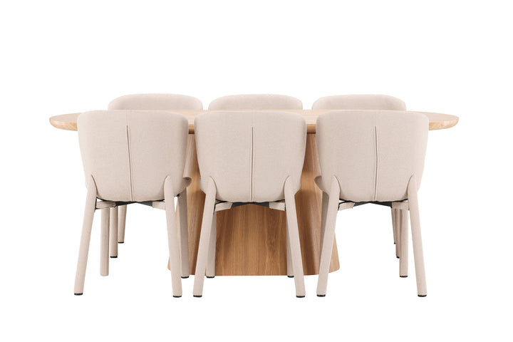 Venture Home Stjärnö Table - Nature with 6 Astoria Chair - Beige