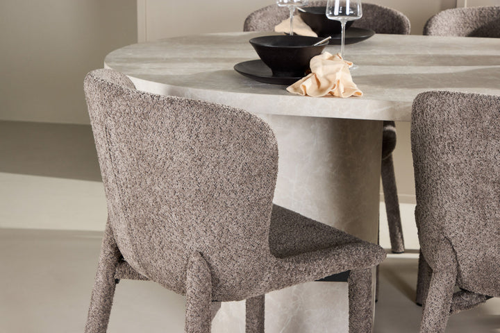 Venture Home Narvik Table - Beige with 6 Astoria Chair - Brown