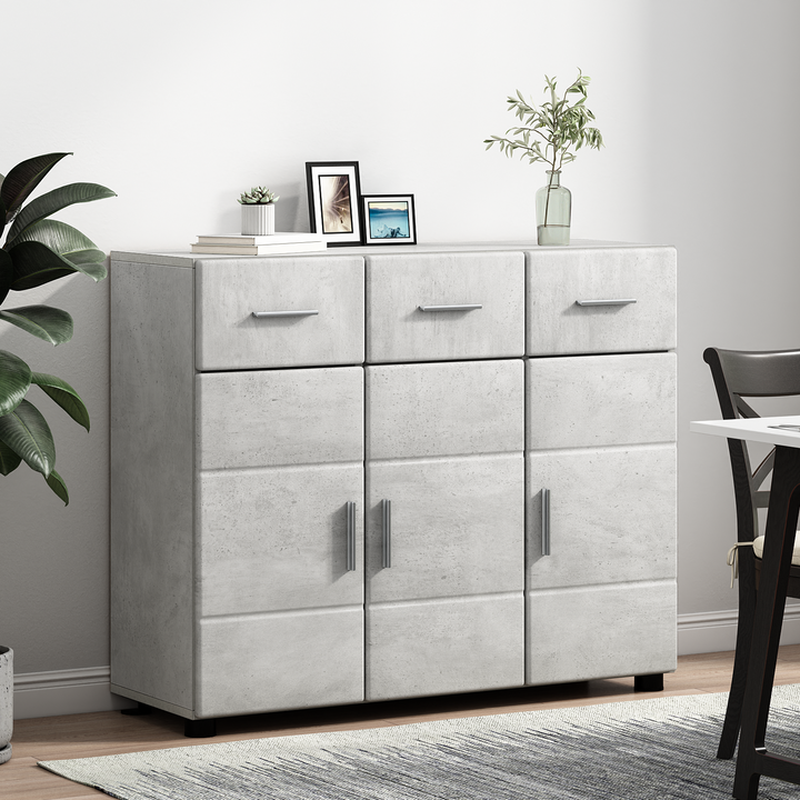 Sideboard FLORIN Beton Grå 88,5 x 30,5 x 73 cm Konstrueret træ