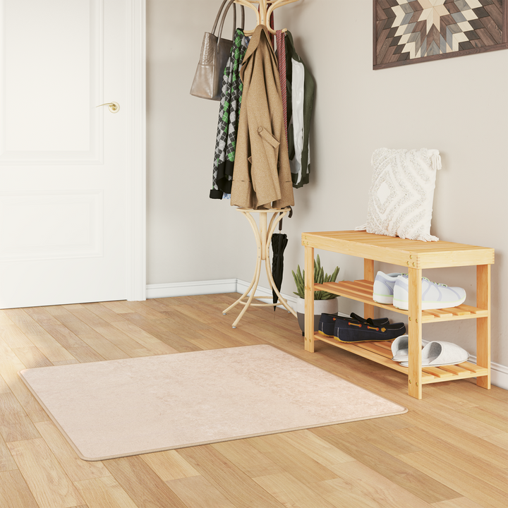 Tæppe Runner MARSA Creme 100 x 100 cm Polyester og PVC