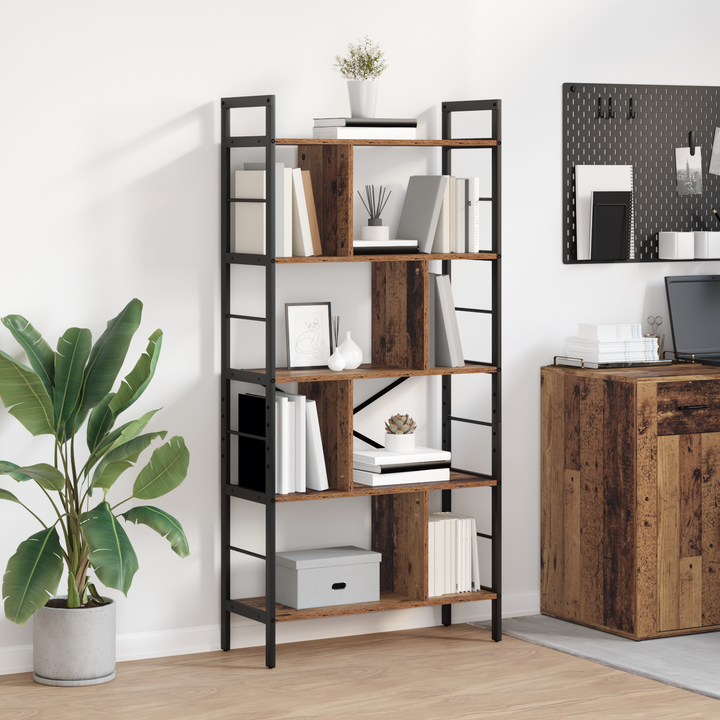 Bogreol Gammelt træ 75 x 30 x 156 cm Konstrueret træ