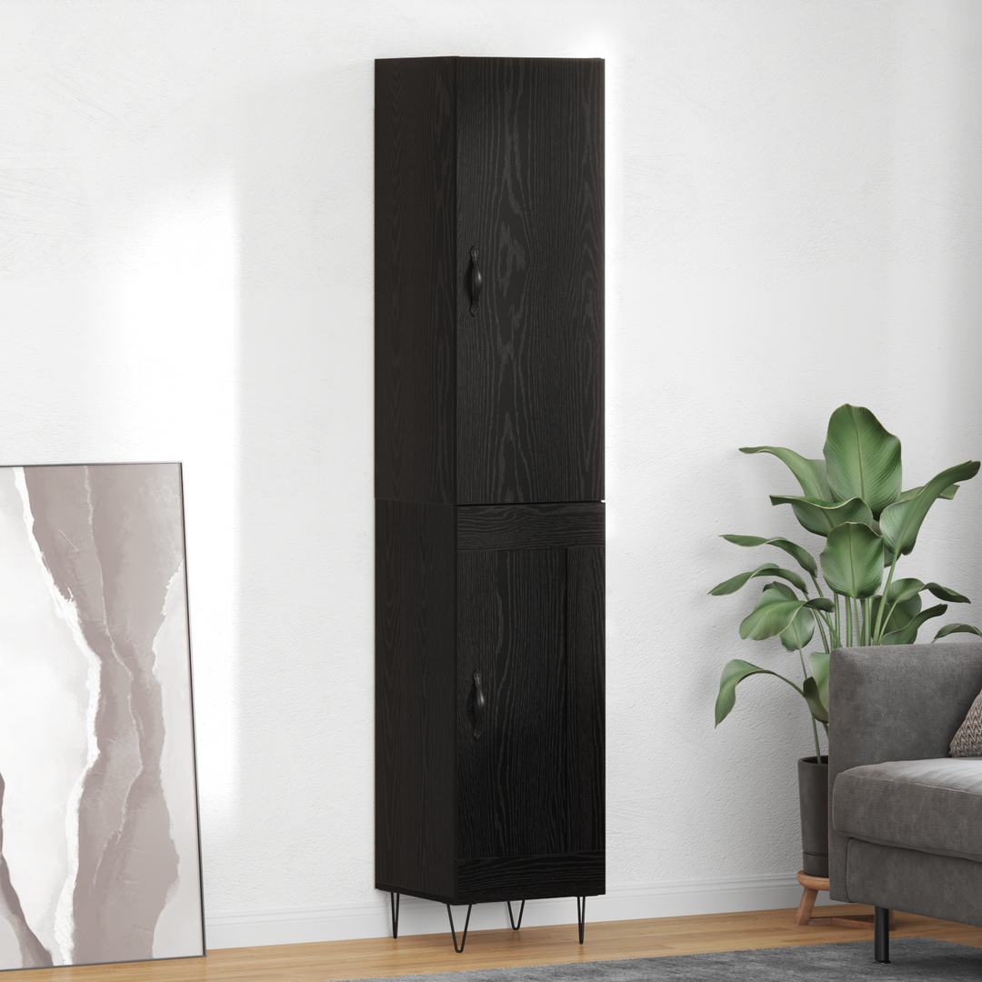 Highboard Sort eg 34,5 x 34 x 90 cm Konstrueret træ
