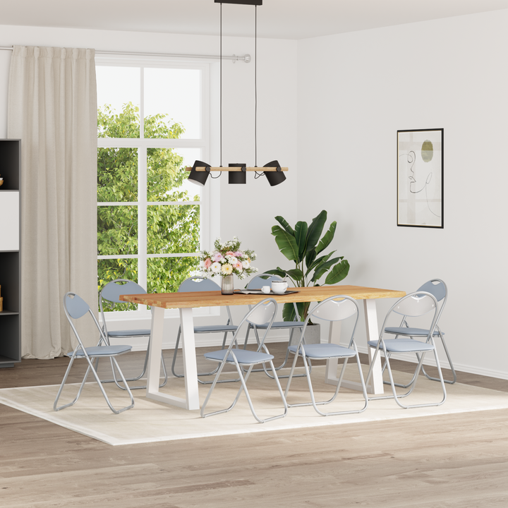 Sammenklappelig stol 8 pcs Grå 48 x 43,5 x 81 cm Faux læder