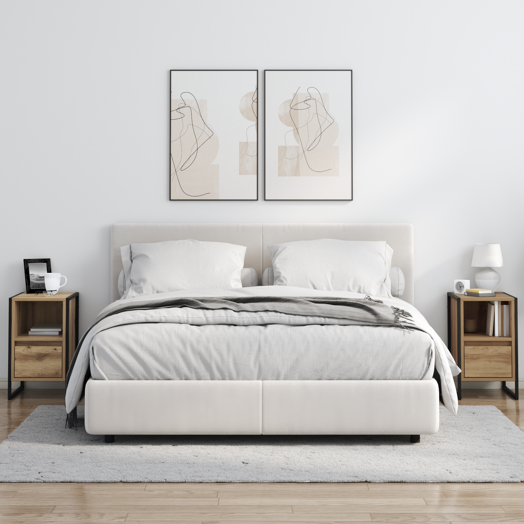 Sengebord 2 pcs Artisan eg 39,5 x 30 x 50 cm Konstrueret træ
