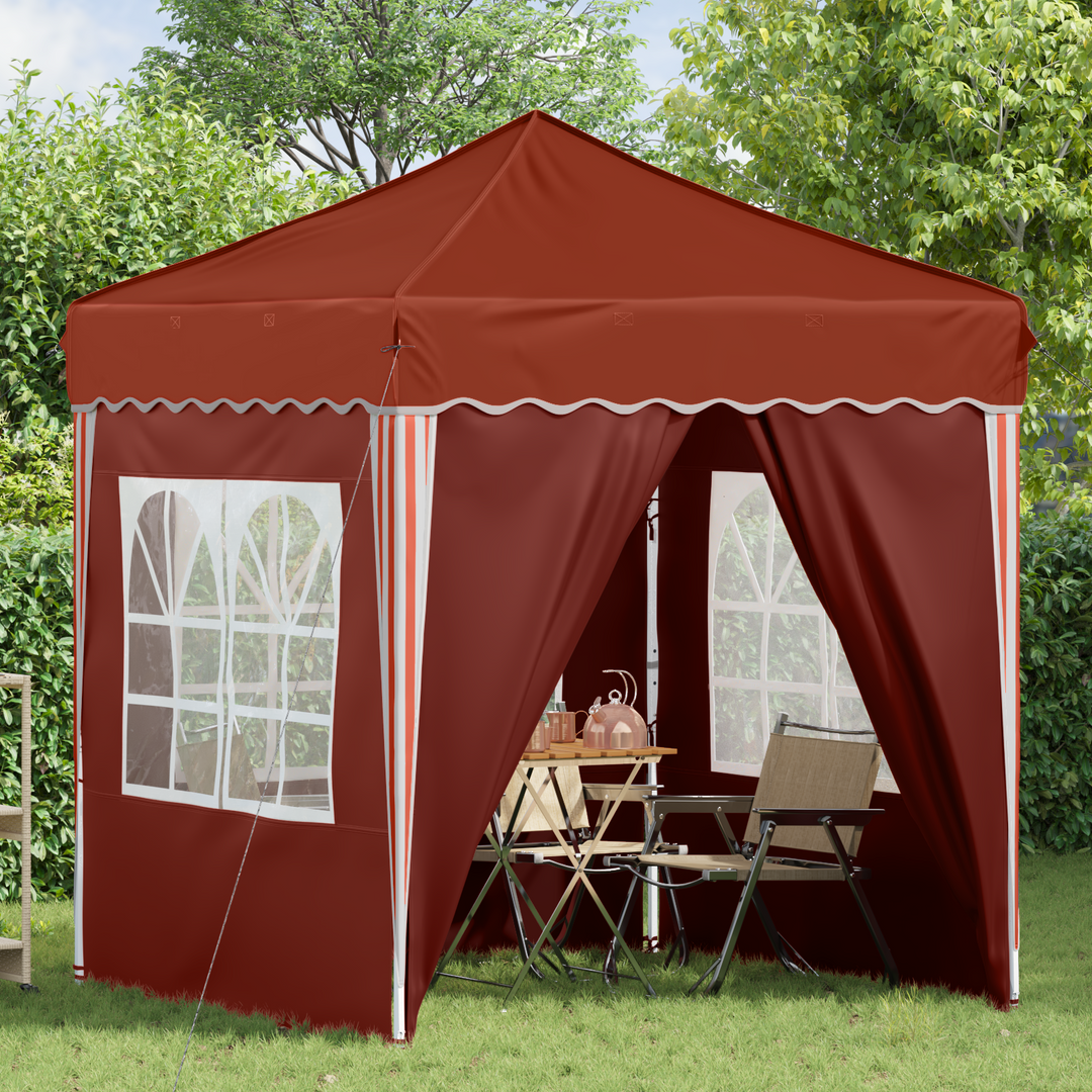 Pop-up Festtelt 195 x 195 x 245 cm Terrakotta Oxford stof