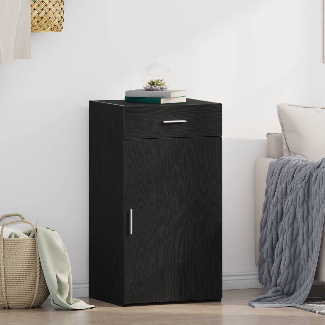 Sideboard med skuffe Sort eg 50 x 42,5 x 93 cm