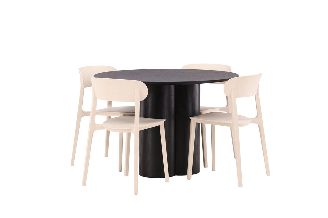 Venture Home OliviaDiningTable-Black/BlackVeneer+ÅstolDiningChair-NatureWoodplasticcomposite_4