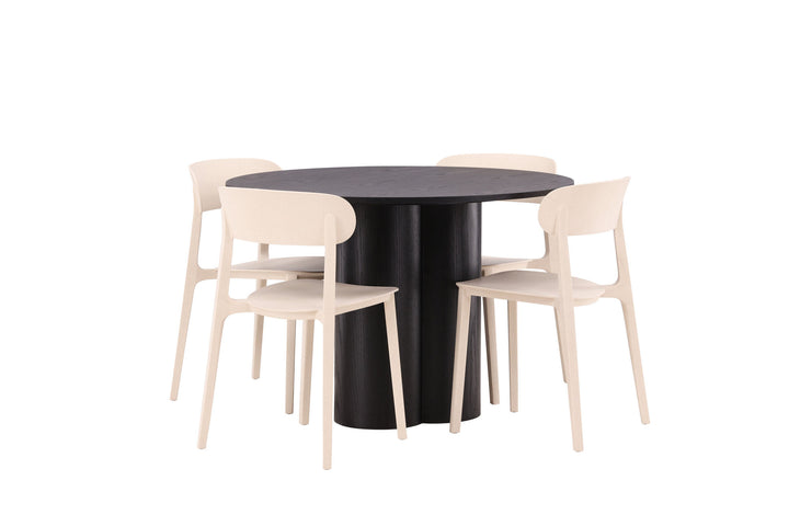 Venture Home OliviaDiningTable-Black/BlackVeneer+ÅstolDiningChair-NatureWoodplasticcomposite_4
